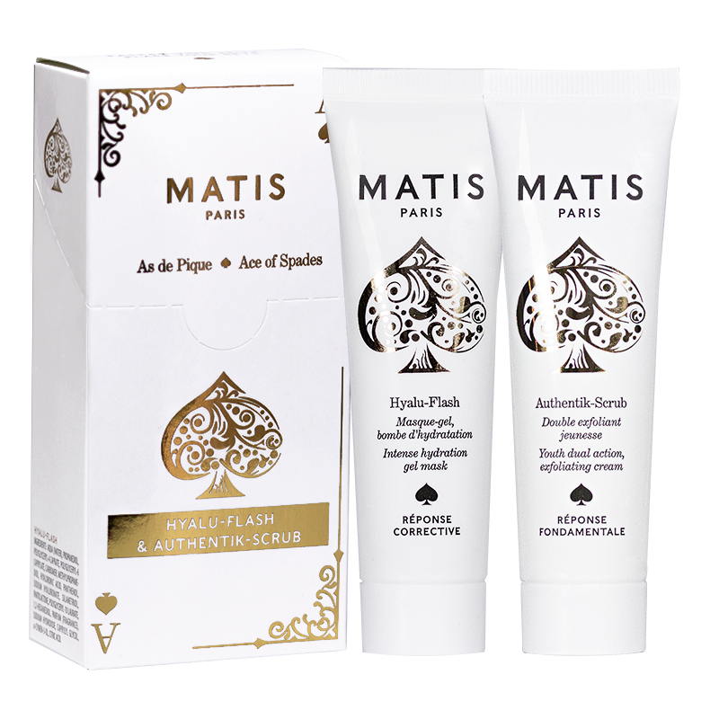 MINI SET ACE OF SPADES, ΜΙΝΙ ΣΕΤ ΜΕ HYALU-FLASH 20ml ΚΑΙ AUTHENTIK-SCRUB 20ml - MATIS PARIS